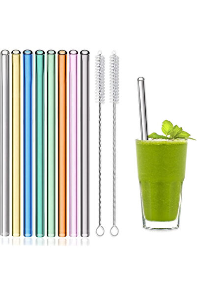 Choice 8-straight -mix Reusable Glass Straws Eco-friendly Drinking Straws for...