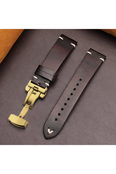 Choice16 18mm DeepBrown-Gold 18mm 20mm 22mmBracelet for Seiko Vintage Oil Wax...
