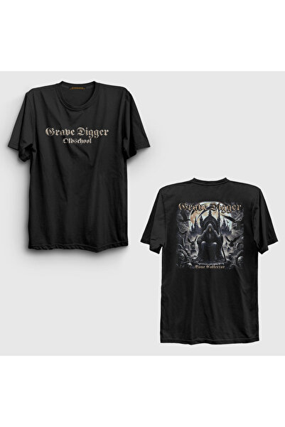 Presmono Unisex Black Bone Collector Grave Digger Back Printed T-Shirt 548093Tt