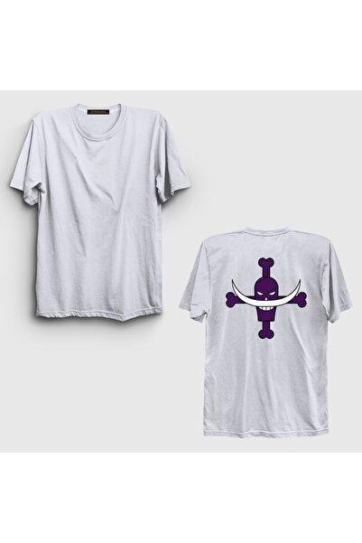 Presmono Unisex Λευκό T-Shirt με στάμπα στην πλάτη με σχέδιο Whitebeard Tatto...