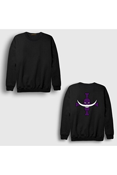 Presmono Unisex Μαύρο φούτερ με στάμπα στην πλάτη με σχέδιο τατουάζ Whitebear...