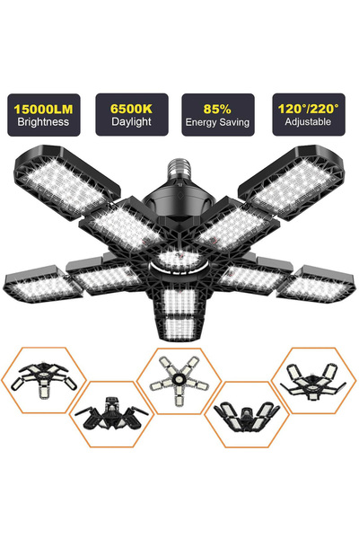 Choice إضاءة جراج 10 ألواح - إضاءة جراج LED 150 واط مع 7/10 + 1 لوحة قابلة لل...