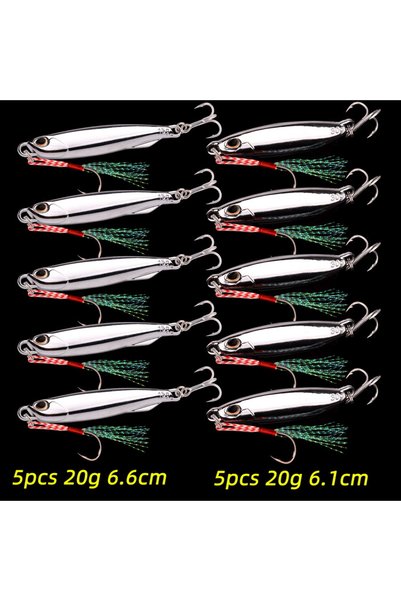 Choice 10PCS-A-20G 10PC/lot Metal Cast Jig Spoon 10g 20g 30g 40g Lures set Wi...