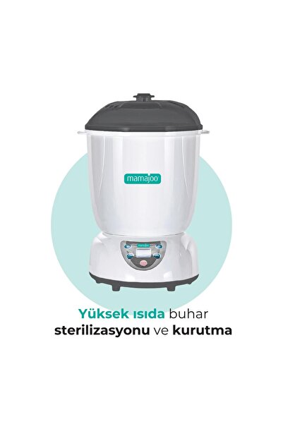 Mamajoo 5 İşlevli Buhar Sterilizatörü & Kurutucu | Mama ve Anne Sütü Isıtıcı | Buharlı Pişirici Antrasit