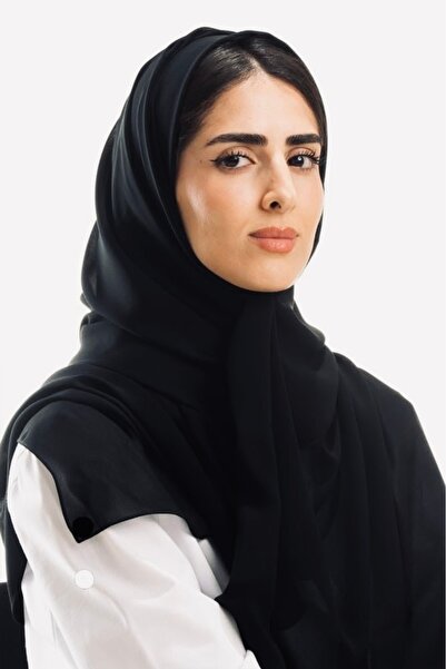 OMES طرحة اسود سادة بالمقاس الطبيعي الاستاندر 2X75