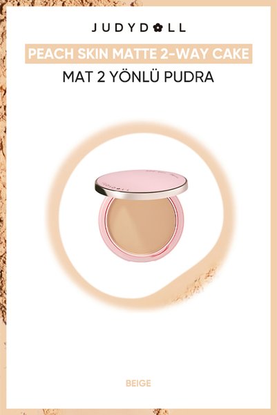 JUDYDOLL Peach Skin Matte 2-Way Cake Mat Pudra Beige | Kompakt Pudra & Yüz Pu...