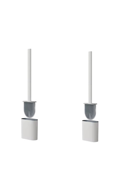 Choice 2PCS WHITE 1PC Black Wall Mounted Toilet Brush Silicone Flat Brush Hea...