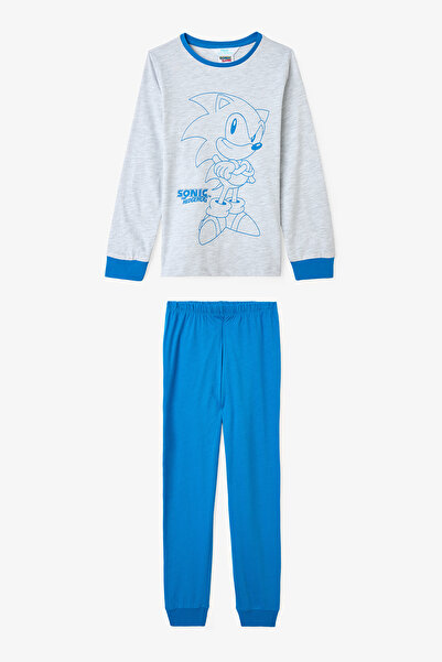 Penti Lacivert Erkek Çocuk Sonic Uzun Kollu Pamuklu Pijama Takımı