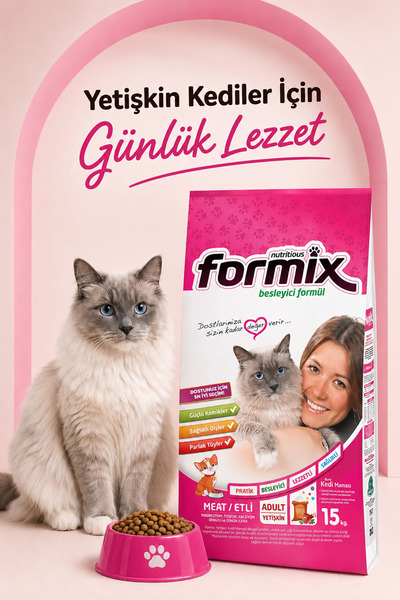 formix Etli Yetişkin Kedi Maması Tam ve Dengeli Kuru Mama 15 kg