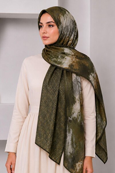 AFVENTE Watercolor Texture Pattern Khaki-Brown Double-Sided Shawl