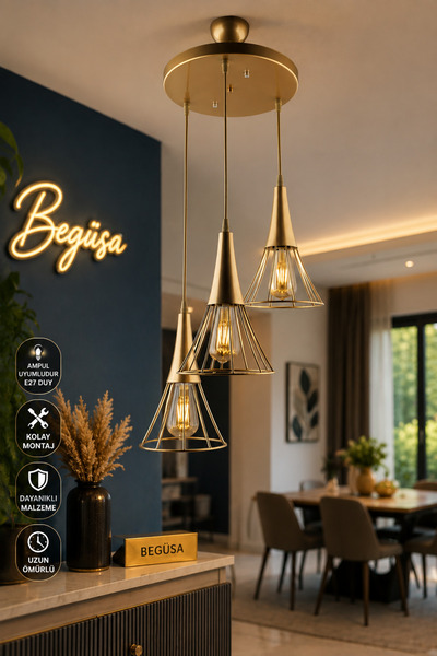 Begüsa Havana 3.lü Avize Eskitme