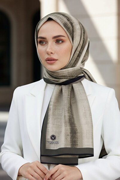 Vissona KREP BATİK DESENLİ BEJ RENKLİ 75X195 KIRIŞMAZ ŞAL