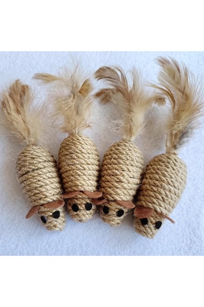 Choice 4Pcs Sisal False Mouse Cat Toy Bite Resistance Stuffed Toy Interactive...