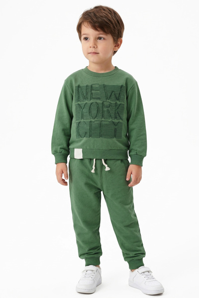 bebegen Boy's Green New York Written 2-Piece Set