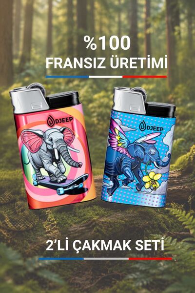 DJEEP Fil Koleksiyonlu Çakmak Modelleri - Uzun Ömürlü Çakmak - 2'li Set – Ori...