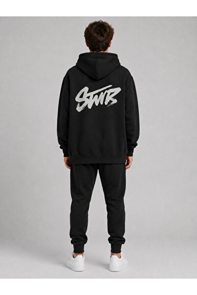 ZAVIXO -Men's Hoodie Printed Stw1 Sweat Quality 3 Thread Fabric Modern Oversi...