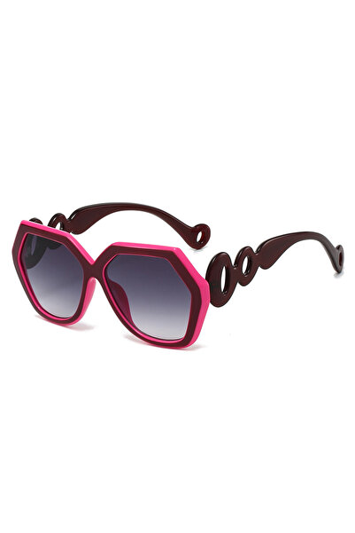 Choice4 red plum 2025 Hexagon Women Sunglasses Brand Designer Color Patchwork...