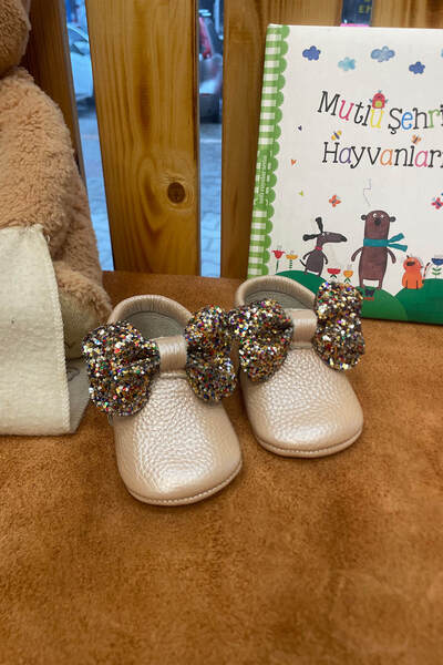 Beybium Adele Genuine Leather Baby Girl Moccasin Salmon