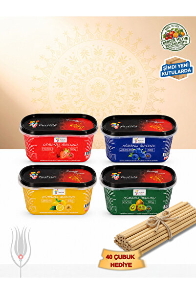 Festiva Osmanlı Macunu 4'lü Karışık Meyveli Set 4 x 300 g (Çilek, Ahududu, Li...