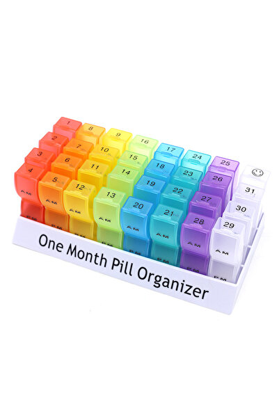 Choice As Show One Month Pill Organizer 2 Times A Day AM/PM for Vitamins, Fis...
