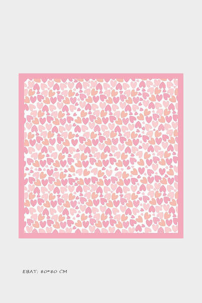 Beybium Girl's Pink Heart Themed Cotton Children's Scarf 80*80cm