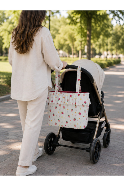Elisss Design Baby Care Bag with Hooks and Pockets, Large Size, 100% Cotton