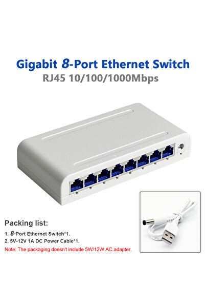Choice 8 Ports Gigabit RJ45 5/8 port 10/100/1000Mbps Fast Ethernet switch New...