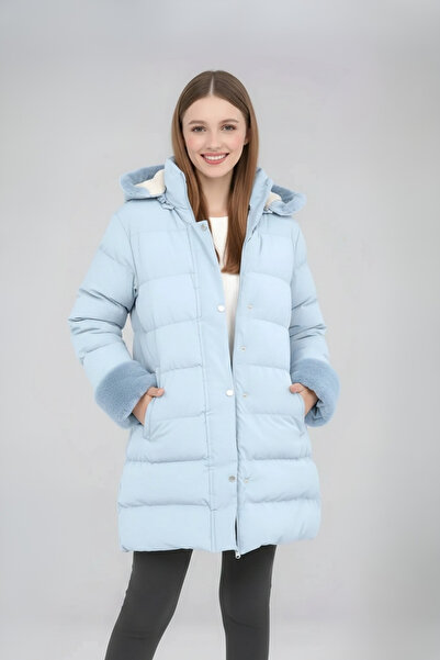 TheJOJODesign 5-13 Years Old Girl's Coat Hooded , Detailed, Blue Puffer Winte...