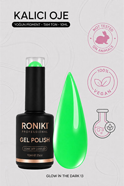 RONIKI Kalıcı Oje Karanlıkta Parlayan Neon Glow In The Dark 13 10ml
