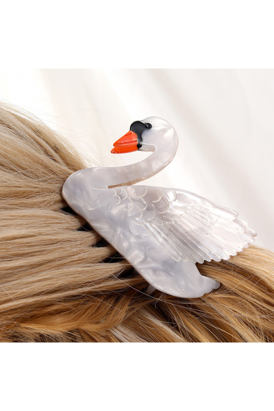 Choice H102 1pc Acrylic Elegant Swan Hair Clip Back Head Hair Clip Non-slip S...