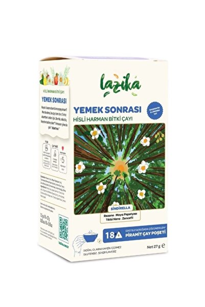 LAZİKA Hisli Harman Yemek Sonrası (Sindirella) 18'li PLA Poşet - Rezene, Nane...
