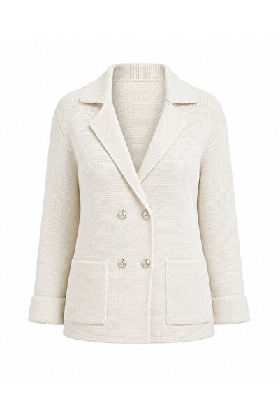 Zelish My Sister White Steel Knitted Sweater Jacket