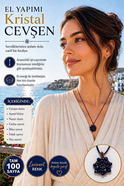 hennadibace Kristal Boyun Cevşeni (El işçiliği) Cevşenül Kebir,Nazar Ayeti,Ay...