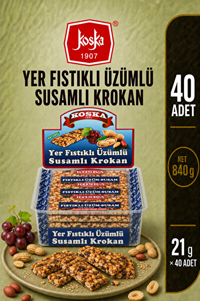 Koska Üzümlü Susamlı Yer Fıstık Krokan 21X40