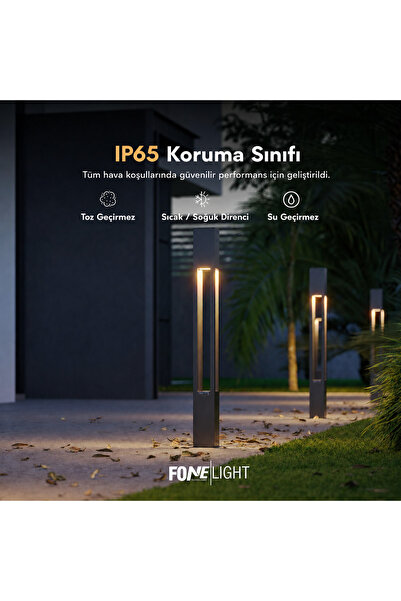 Bollard Aydınlatma Bahçe Havuz Yürüyüş Yolu Aydınlatma Armatürü Aka010 100 Cm Antrasit
