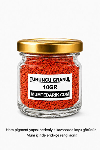 MUMTEDARİK Turuncu Granül Mum Boyası 10 Gr – Mum Yapımı İçin Güçlü Renklendirici