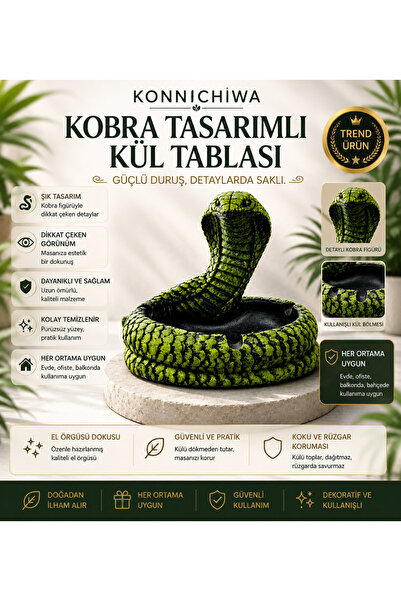 FG KONNİCHİWA 🐍   Декоративен пепелник с дизайн на змия