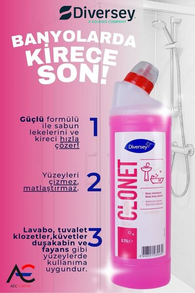 Diversey Clonet Extra Banyo Temizleyici Kireç Sökücü