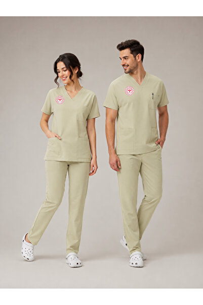 YAKA UNİFORM Teknisyen-Tekniker -Tıbbi Sekreter Forması Scrubs Likralı Takım ...