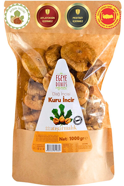 EGEYE DÖNÜŞ Dağ İncisi Kuru İncir Aydın Dağ Inciri - 1 Kg. (NATUREL DAL KURUSU)