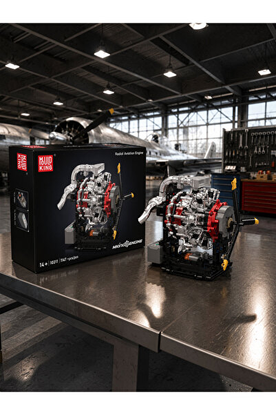 mouldking Mould King 10211 Radial Aviation Engine Motosiklet Yapı Seti – 1147...