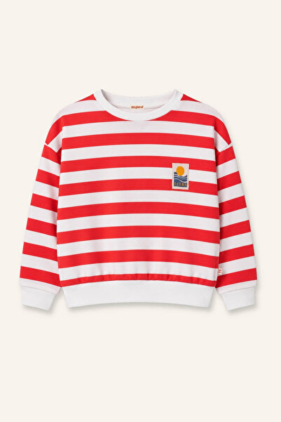 Generic Brand Unisex Children's Striped Sweatshirt - Coral Striped