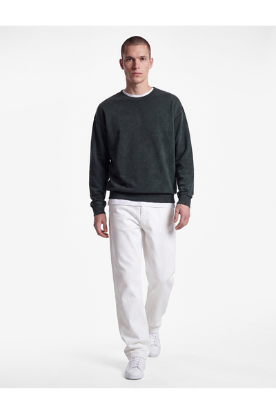 Koton Long Sleeve Three-Thread Washed Comfortable Fit Cotton Crew Neck Sweats...