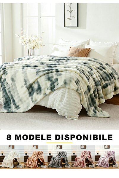 Frasin Select Pătură Cocolino Extra Moale și Catifelată, 200x230cm, negru-cer...