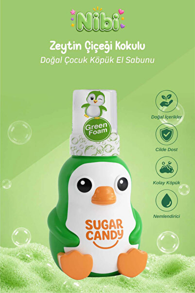 SUGAR CANDY Zeytin Çiçeği Kokulu Doğal Vegan Çocuk Köpük El Sabunu NIBI 350 m...