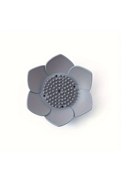 Choice Gray 1pcs Bathroom Soap Box Lotus Design Soap Holder Silicone Soap Box...
