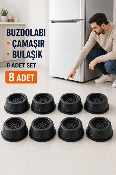 Betora Gri Beyaz Eşya Yükseltici 8'li Çamaşır Bulaşık Makinası Buzdolabı Titr...