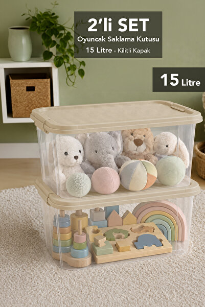 Meleni Baby 2-Piece Lockable Box - Toy Organizer Baby Kids Room Storage Organ...