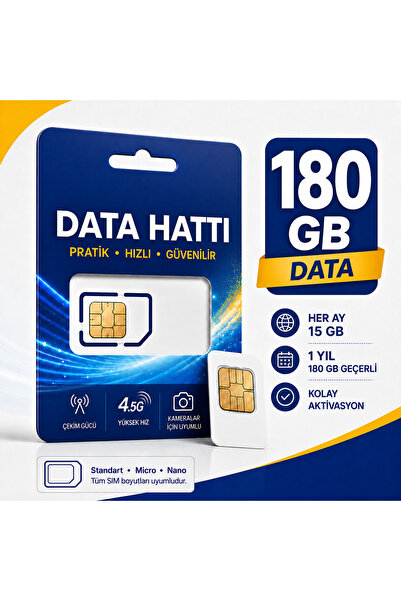 Heiman 4G 180GB Sim Kartı 1 Yıllık Tek Ödeme Data m2m Hattı Güvenlik Kamerası...