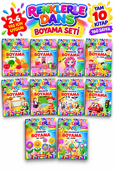 GÖNÜL YAYINCILIK 3-7 YAŞA UYGUN 10 'LU SÜPER BOYAMA KİTAP SETİ